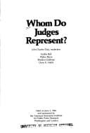 Tapa de Whom do judges represent?