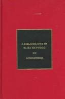 Tapa de A bibliography of Eliza Haywood