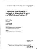 Tapa de Coherence domain optical methods in biomedical science and clinical applications IV