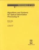 Tapa de Algorithms and systems for optical information processing IV