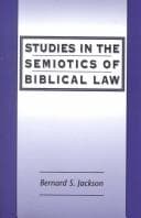 Tapa de Studies in the semiotics of biblical law