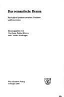 Tapa de Das romantische Drama (Untersuchungen Zur Deutschen Literaturgeschichte) (German Edition)