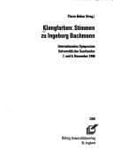 Tapa de Klangfarben, Stimmen zu Ingeborg Bachmann