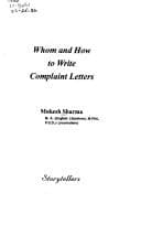 Tapa de Whom and how to write complaint letters