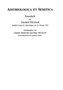 Tapa de Assyriologica et semitica