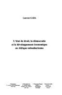 Tapa de L' état de droit, la démocratie et le développement économique en Afrique subsaharienne