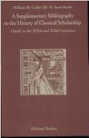 Tapa de A supplementary bibliography to the history of classical scholarship