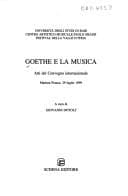 Tapa de Goethe e la musica