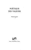 Tapa de Poétique des valeurs