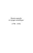 Tapa de Histoire naturelle et voyages scientifiques 1780-1830