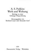 Tapa de A.S. Puškins Werk und Wirkung