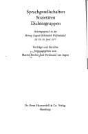Tapa de Sprachgesellschaften, Sozietäten, Dichtergruppen