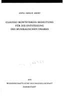 Tapa de Claudio Monteverdis Bedeutung für die Entstehung des musikalischen Dramas