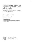 Tapa de Medium aevum deutsch