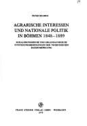 Tapa de Agrarische Interessen und nationale Politik in Böhmen