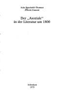 Tapa de Der "Asoziale" in der Literatur um 1800