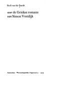 Tapa de Over de Griekse romans van Simon Vestdijk