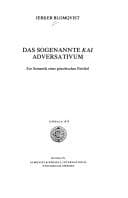 Tapa de Das sogenannte kai adversativum