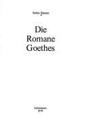 Tapa de Die Romane Goethes
