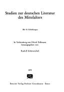 Tapa de Studien zur deutschen Literatur des Mittelalters