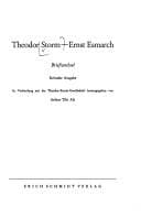 Tapa de Theodor Storm--Ernst Esmarch, Briefwechsel