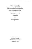 Tapa de Eine bayerische Fürstenspiegelkompilation des 15. Jahrhunderts