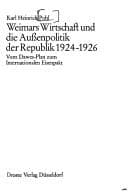 Tapa de Weimars Wirtschaft und die Aussenpolitik der Republik 1924-1926