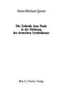 Tapa de Die Ästhetik Jean Pauls in der Dichtung des deutschen Symbolismus