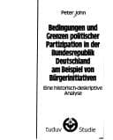 Tapa de Bedingungen und Grenzen politischer Partizipation in der Bundesrepublik Deutschland am Beispiel von Bürgerinitiativen