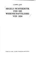 Tapa de Hegels Fichtekritik und die Wissenschaftslehre von 1804