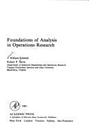 Tapa de Foundations of analysis in operations research