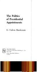 Tapa de The politics of Presidential appointments