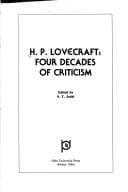 Tapa de H. P. Lovecraft, four decades of criticism