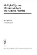 Tapa de Multiple objective decision methods and regional planning