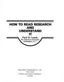 Tapa de How to read research and understand it