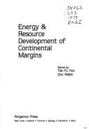 Tapa de Energy and resource development of continental margins