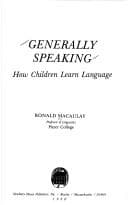 Tapa de Generally speaking, how children learn language