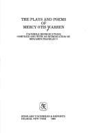 Tapa de The plays and poems of Mercy Otis Warren