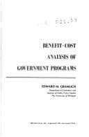 Tapa de Benefit-cost analysis of government programs