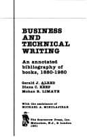 Tapa de Business and technical writing