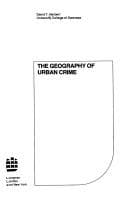 Tapa de The geography of urban crime
