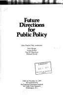 Tapa de Future directions for public policy