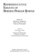 Tapa de Representative essays of Borden Parker Bowne