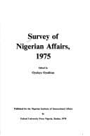 Tapa de Survey of Nigerian affairs, 1975