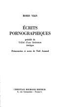Tapa de Écrits pornographiques