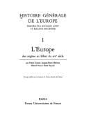 Tapa de Histoire générale de l'Europe