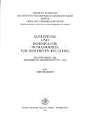 Tapa de Aufrüstung und Innenpolitik in Frankreich vor dem Ersten Weltkrieg