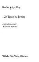 Tapa de 100 Texte zu Brecht