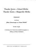 Tapa de Theodor Storm--Eduard Mörike, Theodor Storm--Margarethe Mörike