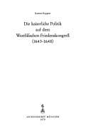 Tapa de Die kaiserliche Politik auf dem Westfälischen Friedenskongress